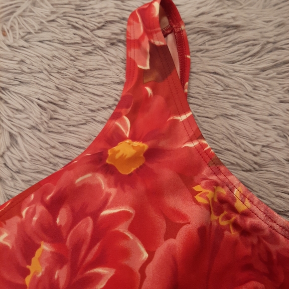 SHAPE FX Red Floral Tankini Size 12 - Picture 5 of 6
